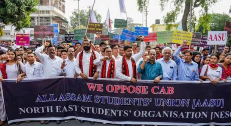 Visuals of anti-CAB movement led by AASU in Assam